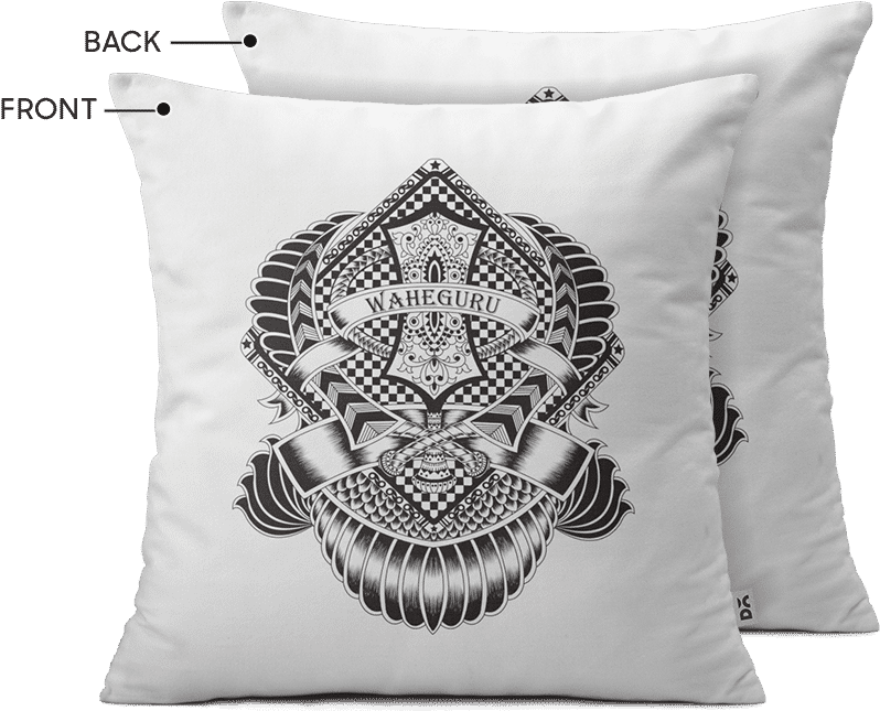 Dailyobjects Khanda Tattoo 16" Cushion Cover With Cushion - Cushion (900x900), Png Download