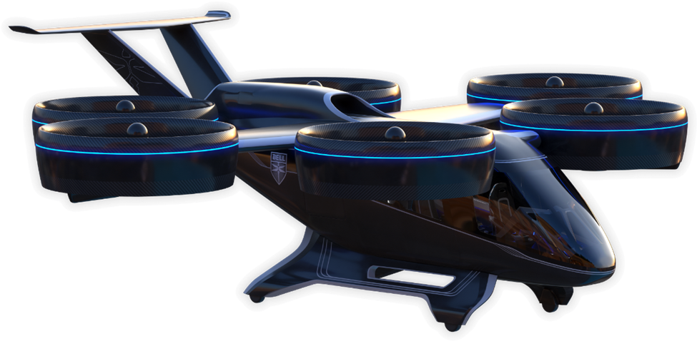 Bell Nexus Evtol Air Taxi - Bell Nexus Flying Car (1000x522), Png Download
