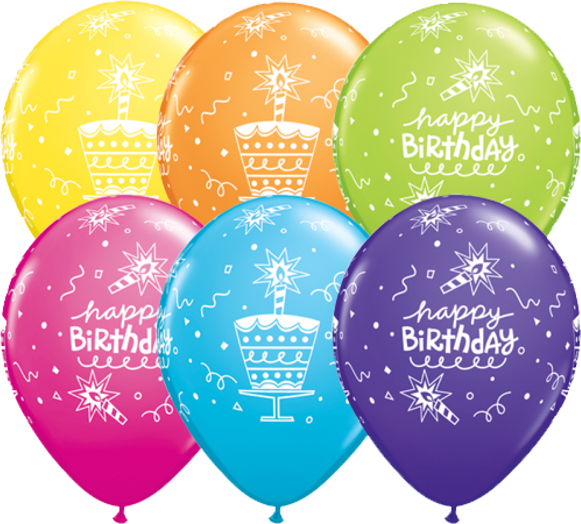 6 Happy Birthday Balloons - Happy Birthday Balloons And Teddy (1200x1200), Png Download