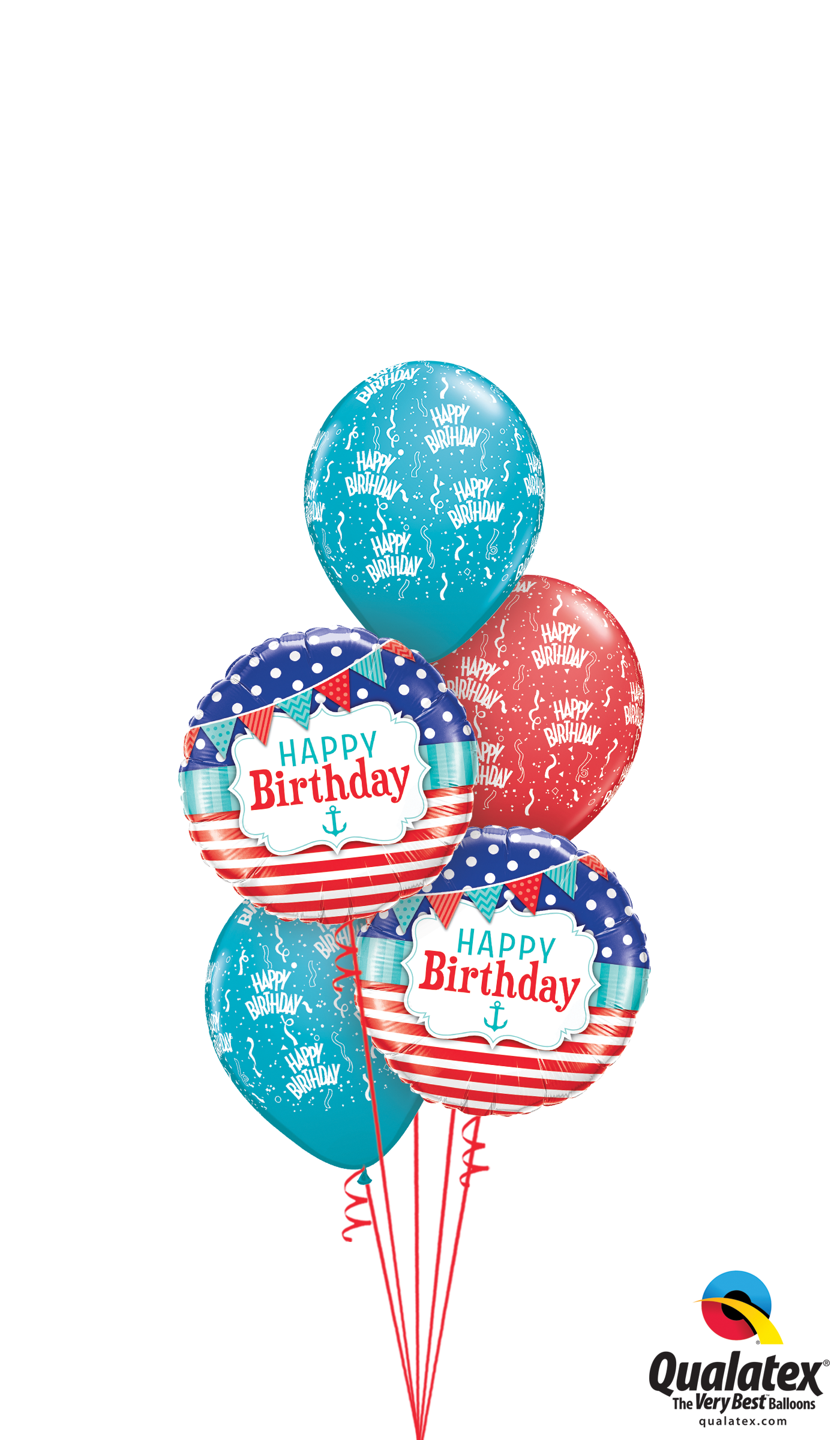Nautical Birthday Balloon Bouquet - Pink Flamingo Balloons (1400x2400), Png Download