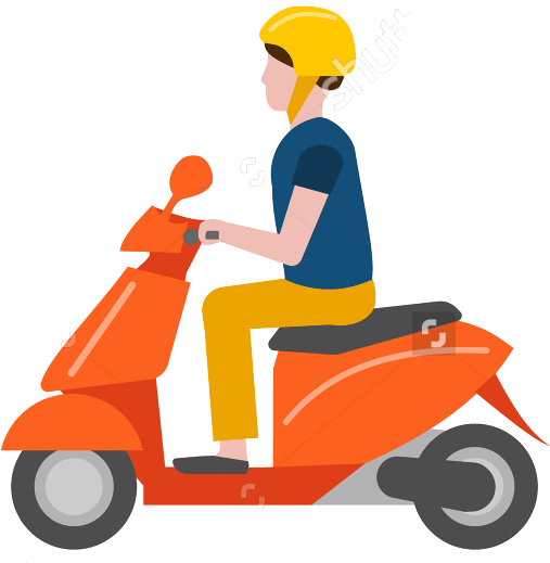 Scooter Solo Femme - Two Wheeler Blue Clipart (569x541), Png Download