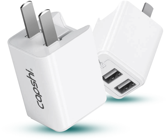 Capshi Apple Charger Dual Port Charger Usb Phone Charger - Gadget (579x543), Png Download