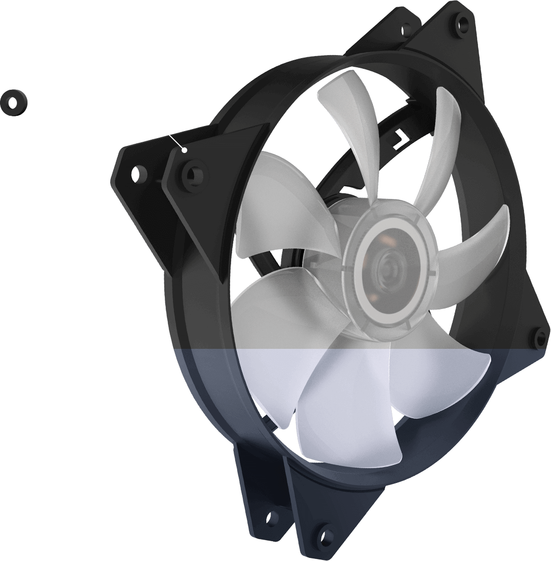 4 Pieces Of Rubber Ring Are Included With The Fan For - Cooler Master Masterfan Mf120 (1080x1100), Png Download