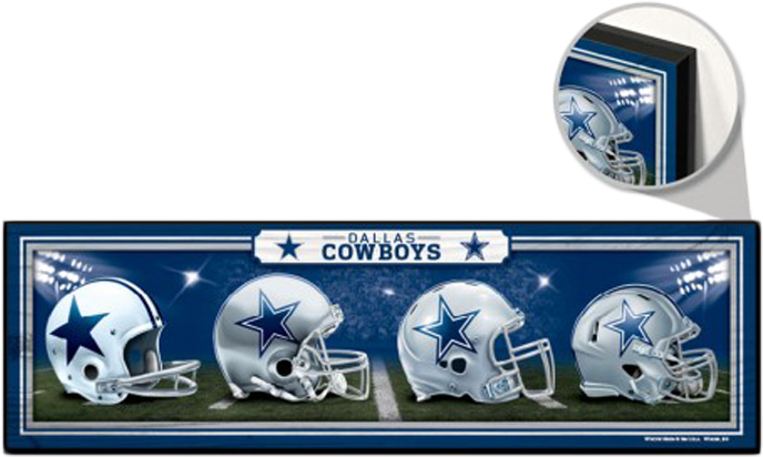 Dallas Cowboys Evolution Helmet Wood Sign - Dallas Cowboys Nfl 9"x30" Wood Sign (726x828), Png Download