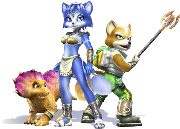 Foxkrystaltrickyart - Tricky Star Fox Adventures (598x424), Png Download