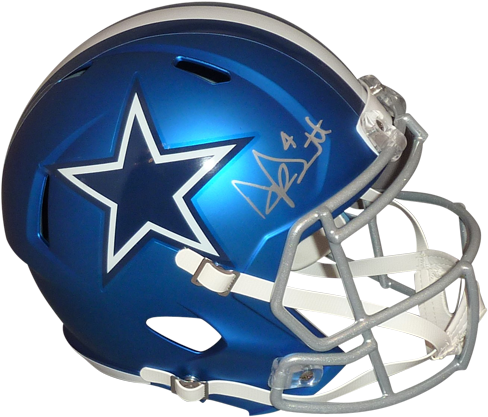 Dak Prescott Autographed Dallas Cowboys Deluxe Full-size - Football Helmet (500x500), Png Download