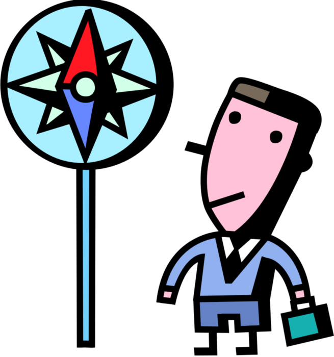 Vector Illustration Of Businessman Stands With Large (655x700), Png Download