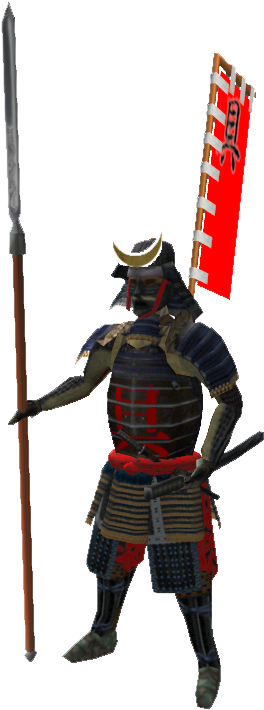 Ancient Japanese Soldier (286x718), Png Download