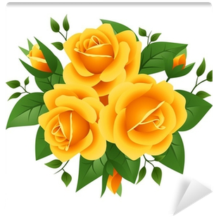 Three Yellow Roses - Clipart Of Yellow Roses (400x400), Png Download