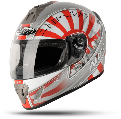 Nitro Japan Flag Motorcycle Helmet, - Japanese Flag On Helmet (500x500), Png Download