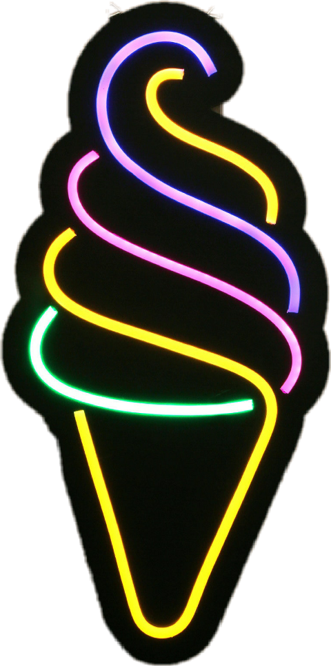 Ice Cream Neon Sign (480x966), Png Download