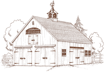 22' X 36' Barn Model On Display - Timber Framing (420x291), Png Download