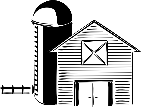 Silo Farming Grain Storage Tank And Barn - Farm Clip Art (600x455), Png Download