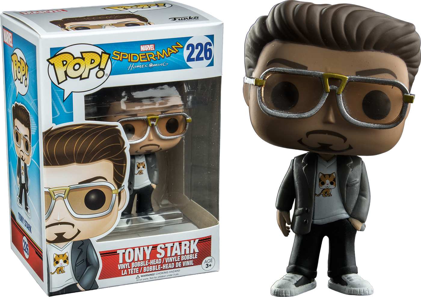 Tony Stark Kitten Shirt Funko Pop Vinyl Figure - Tony Stark Spiderman Homecoming Pop (1400x986), Png Download
