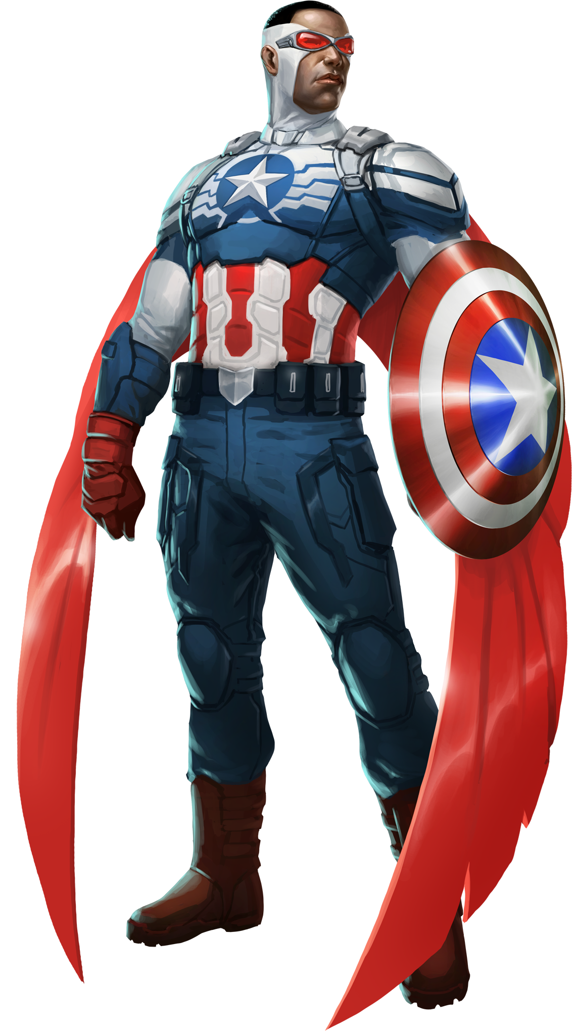 Clip Freeuse Modern Drawing Captain America - Sam Wilson Capitão América (2048x2048), Png Download