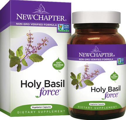 Holy Basil Force Bottle And Packaging - New Chapter Organics Cinnamon Force 30 Softgels (430x411), Png Download
