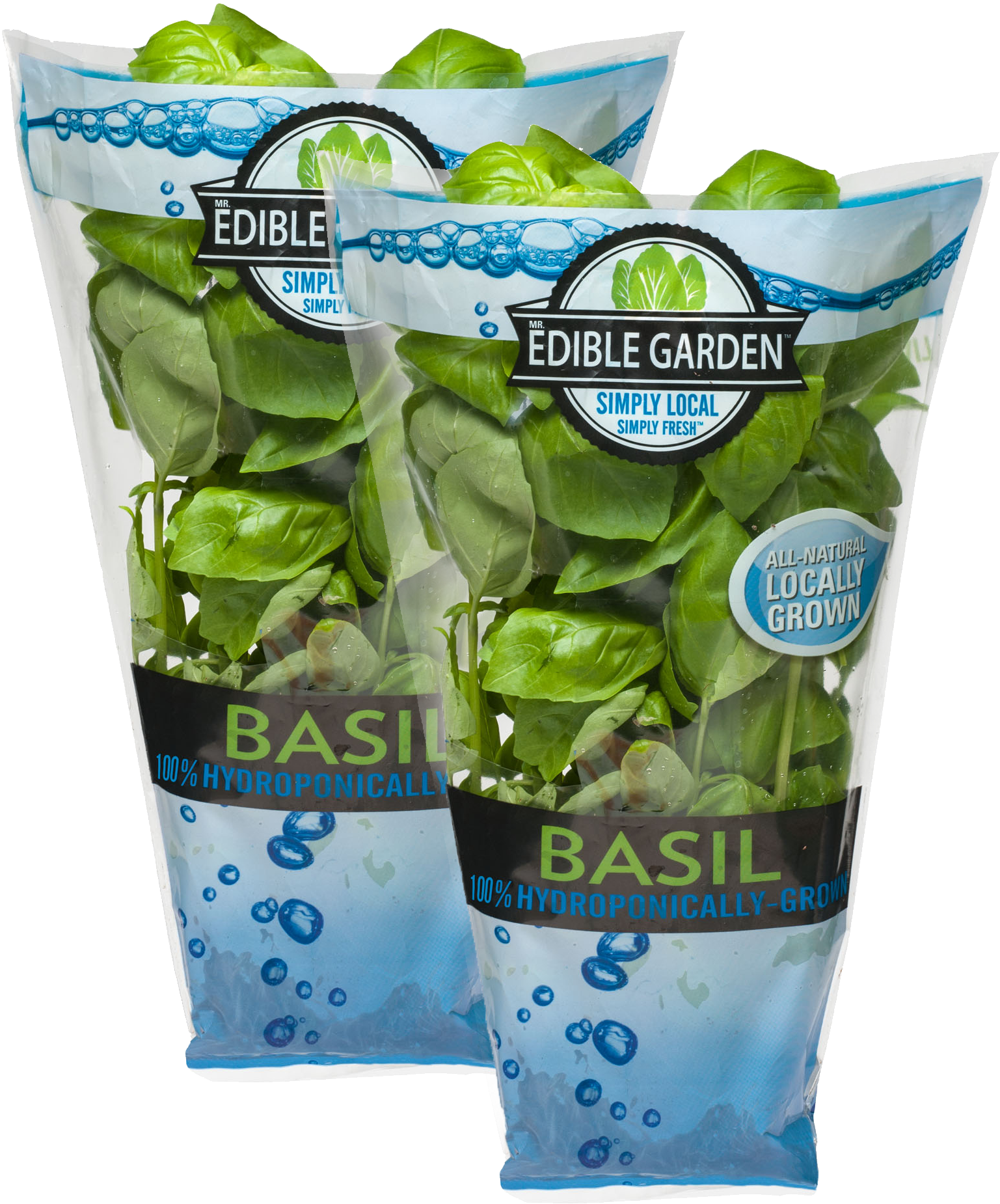 Living Basil - Hydroponic Basil In Bag (1594x1875), Png Download