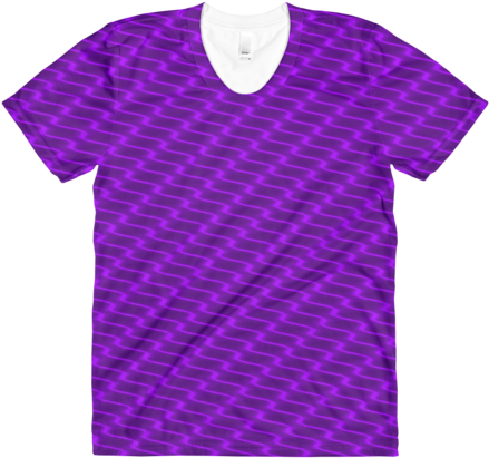 Neon Wavy Lines Purple Women's Crew Neck T-shirt - T-shirt (480x480), Png Download