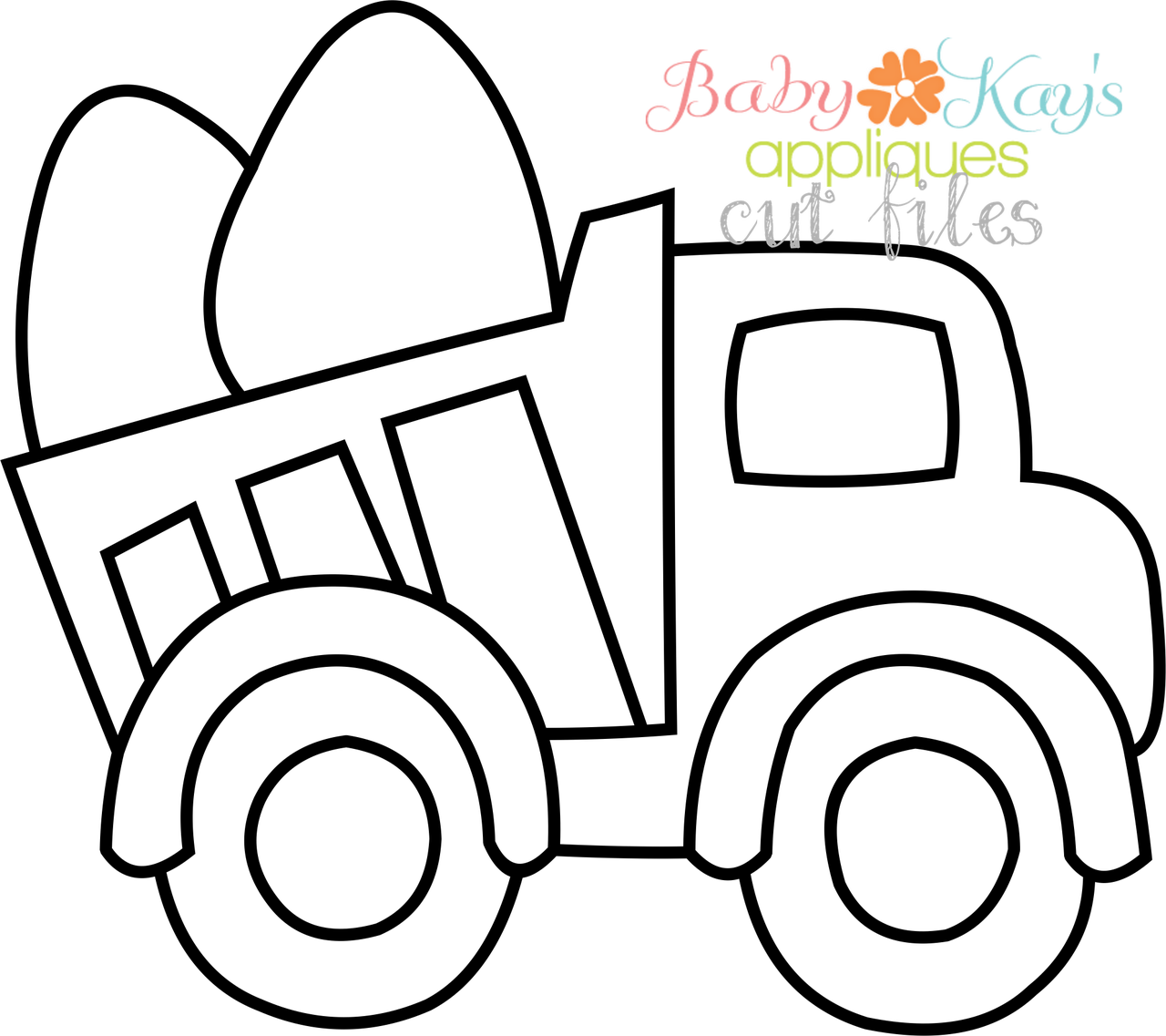 Cut File Egg Dump Truck Outline - Dump Truck (1280x1137), Png Download