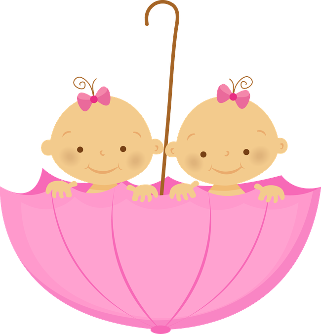 Clip Freeuse Library Gr Vida E Beb Minus S Im - Twin Girls Clipart (650x675), Png Download