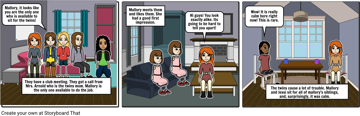 Mallory And The Trouble With Twins - Cartoon (1164x385), Png Download