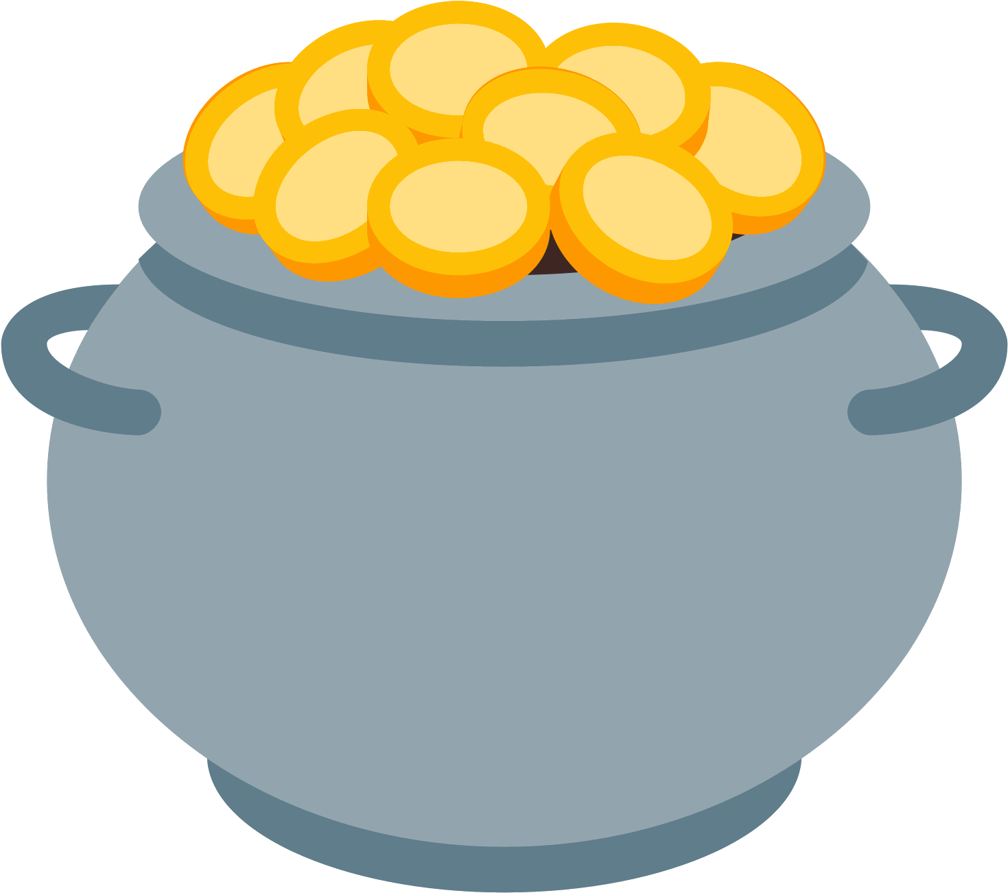 Gold Pot Icon In Flat Style - Gold Pot Icon (1600x1600), Png Download