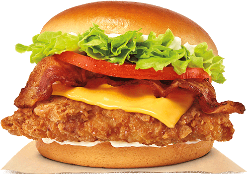 Bacon & Cheese Crispy Chicken Sandwich (500x540), Png Download