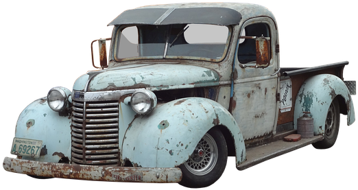 Auto, Pickup, Oldtimer, Usa, American - Old Truck Png (605x340), Png Download