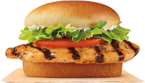 Burger King Grilled Chicken Sandwich (500x540), Png Download