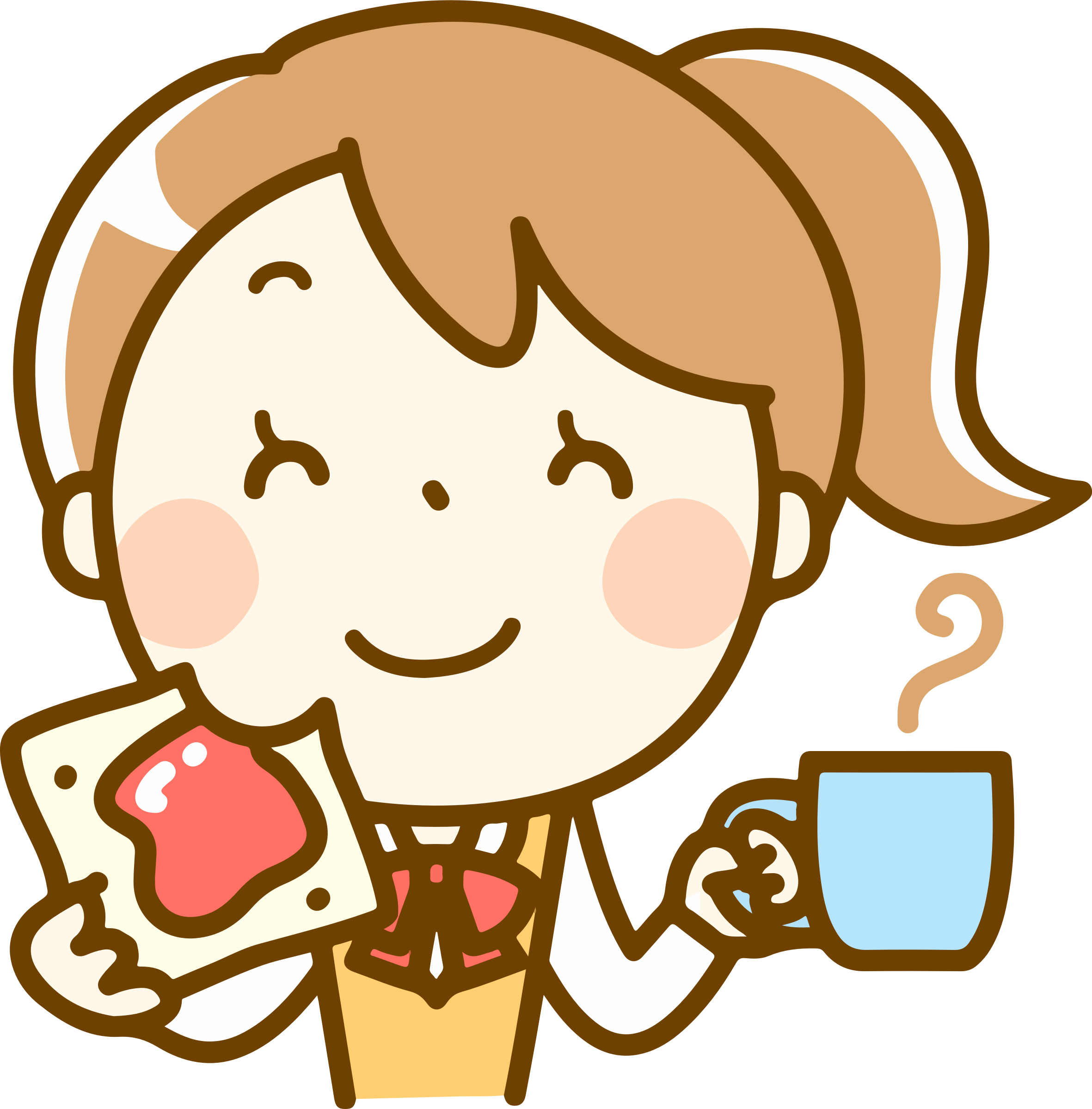 Eating Clipart Girl Eating - Girl Washing Dishes Clipart (2362x2398), Png Download