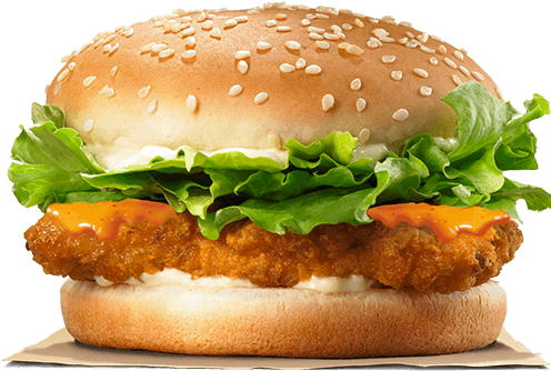 Crispy Chicken Peri Peri Burger - Chicken Patty Burger King (500x540), Png Download