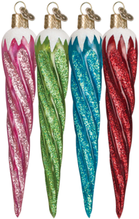 Old World Christmas Fashion Icicle Glass Blown Ornament (350x350), Png Download