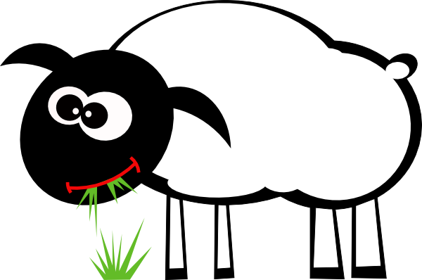 Small - Cartoon Sheep Eating Grass (600x398), Png Download