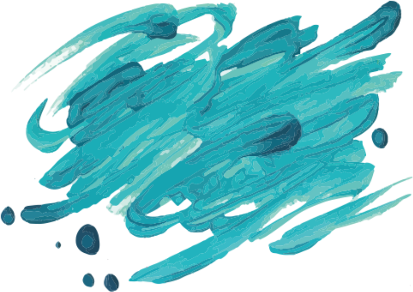 Ftestickers Watercolor Inkbrush Brushstrokes Teal Blue - Watercolor Brush Strokes (1024x1024), Png Download