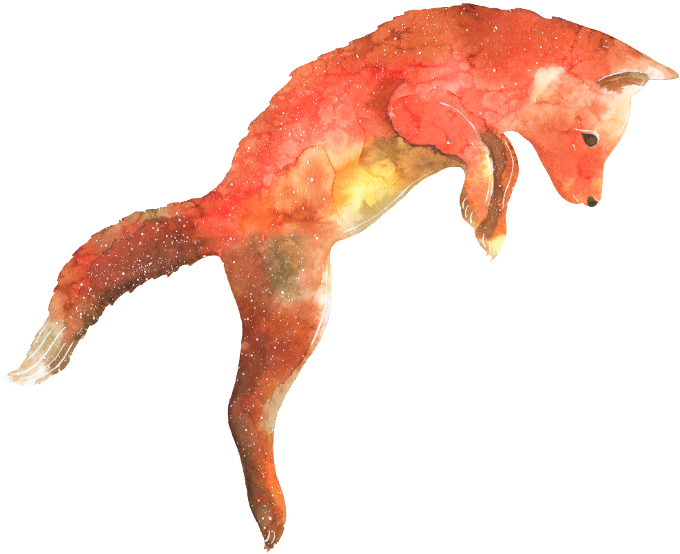 Red Hand Painted Transparent Watercolor Animal Decorative - Fox Design Transparent Background (1024x840), Png Download