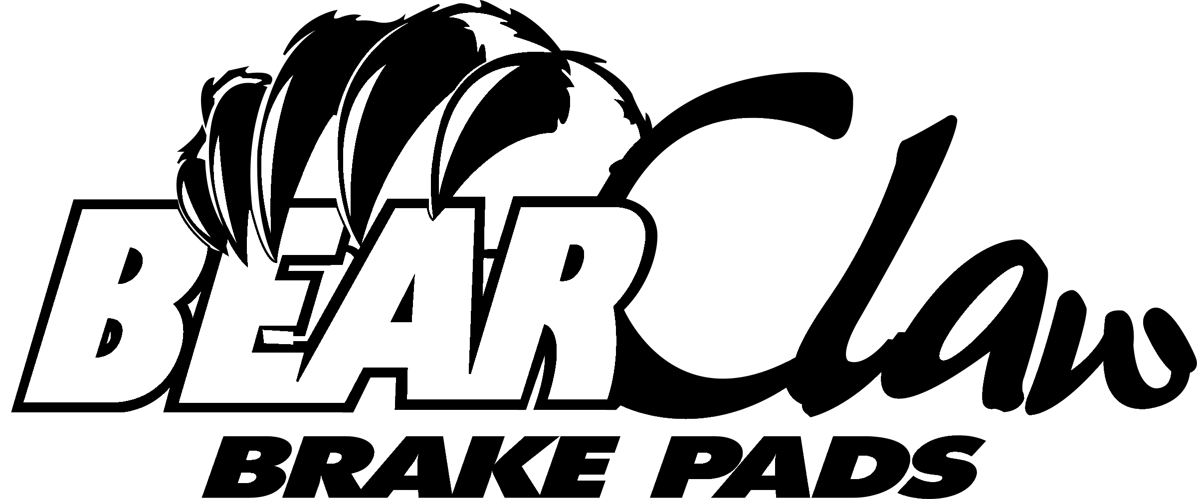 Bear Claw Logo Black And White - Bear Claw (2400x1002), Png Download