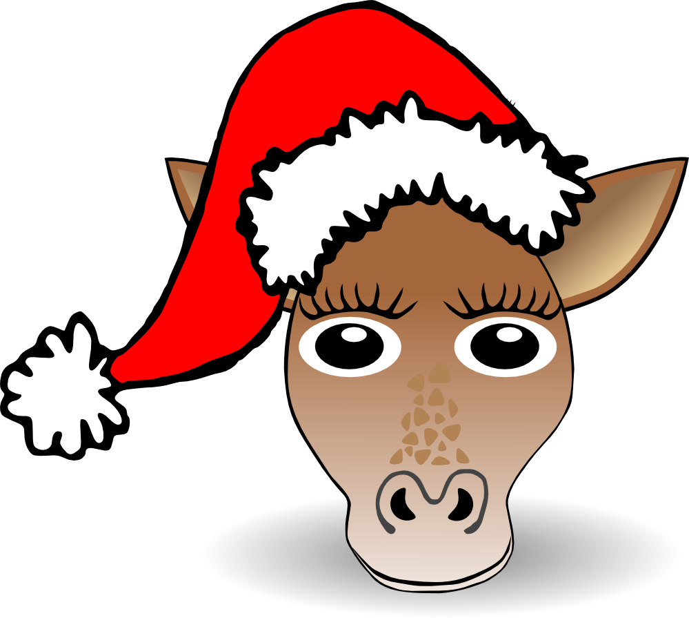 Horse, Mule, Pony, Animal, Christmas, Santa Claus, - Santa Hat Clipart (640x573), Png Download