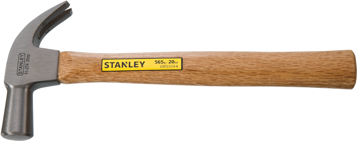 Zoom - Stanley Claw Hammer Wood (800x361), Png Download