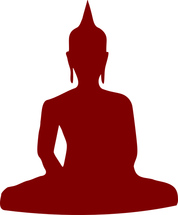 Buddhism Yoga Meditation - Silhouette Of Buddha (598x720), Png Download