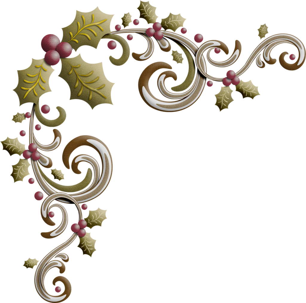 Christmas Holly Clip Art - Country Christmas Holly Clipart (1024x1014), Png Download
