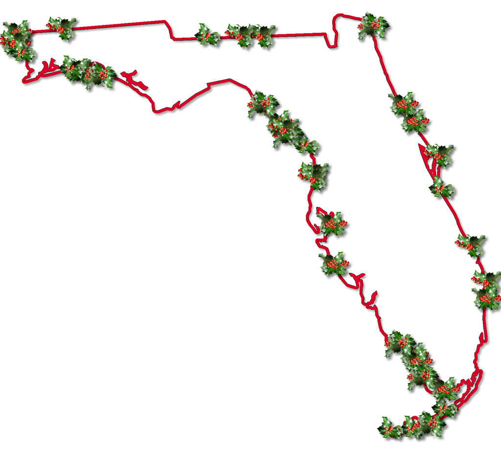 Florida "fancy Frame" Style - State Florida Black Clipart Transparent (1024x922), Png Download