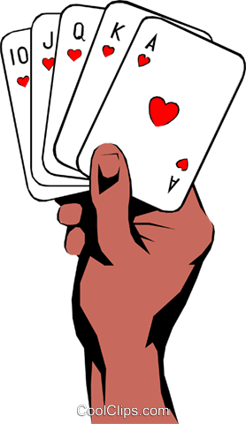 Hands Holding Playing Cards Royalty Free Vector Clip - Hand Holding Playing Cards Clipart (278x480), Png Download