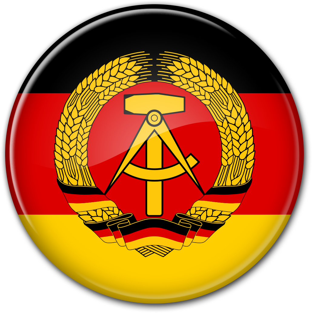 Round Glass Flag Gdr - East Germany Flag Png (1030x1031), Png Download