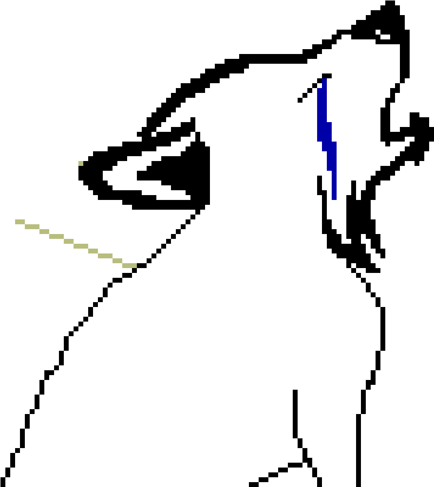 Almost Done Howling Wolf - Pixel Art (1080x1070), Png Download
