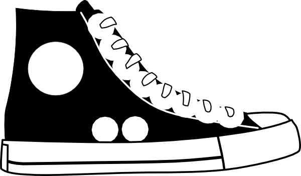 Converse Tennis Shoe Clipart - Converse Clip Art (600x351), Png Download