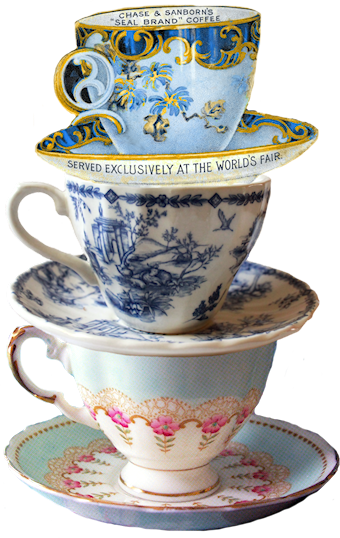 Png Format - Tea Cups Vintage Png (340x538), Png Download