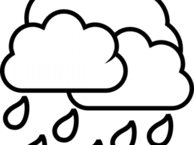 Rain Clipart Drawing - Rain Cloud Coloring Pages (640x480), Png Download