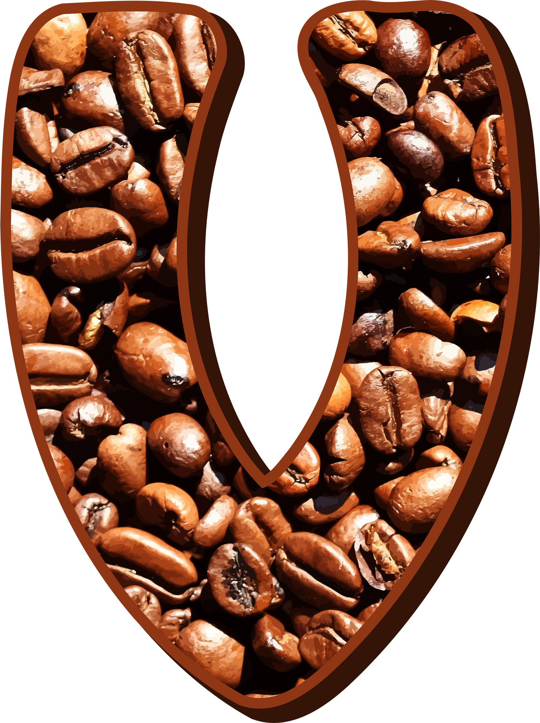 Big Image - Biji Kopi Tipografi Huruf N (1795x2400), Png Download