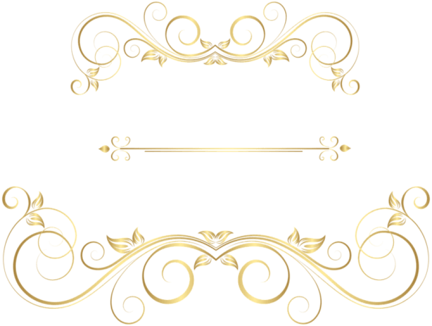 Free Png Download Gold Ornaments Decorative Clipart - Calligraphy (850x642), Png Download