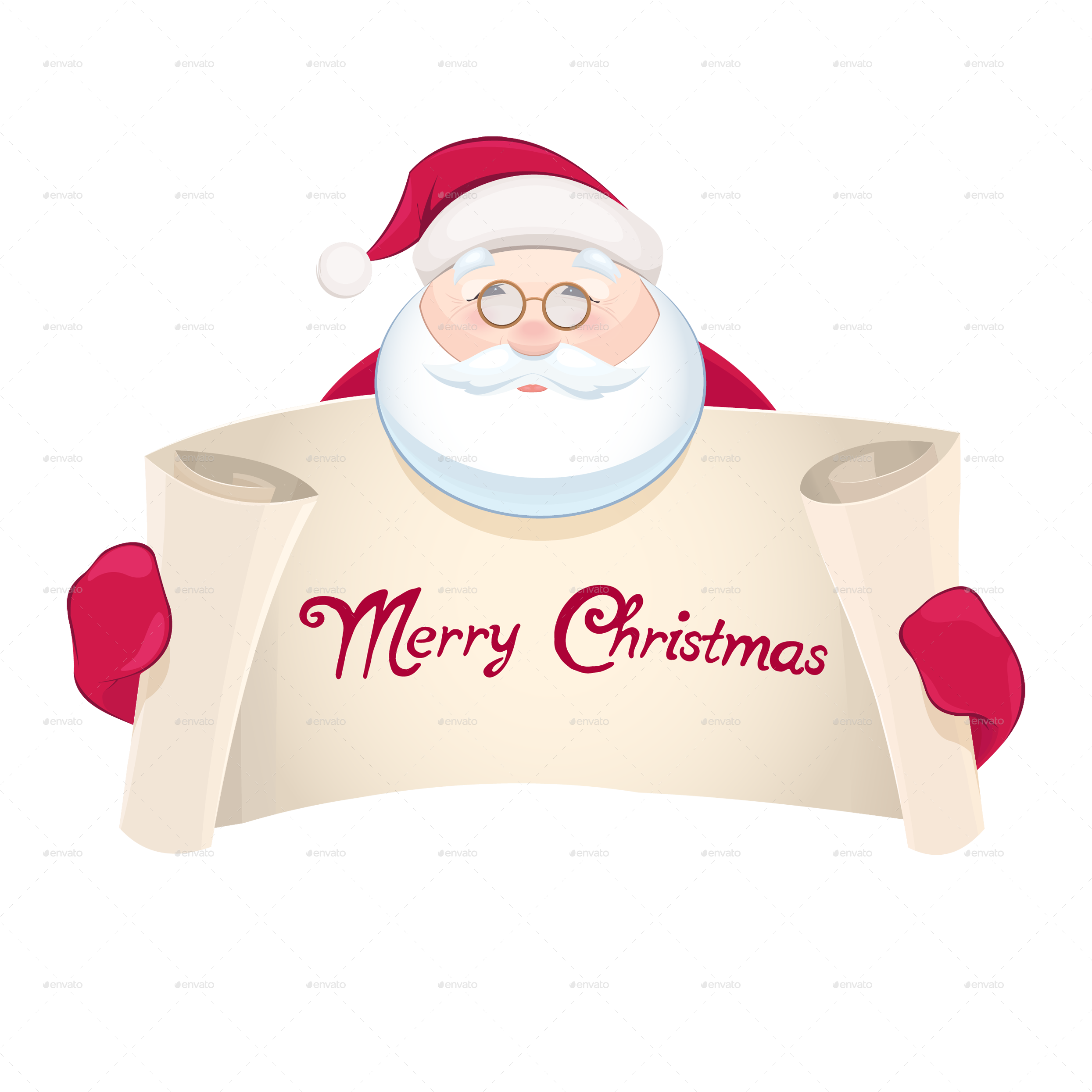 Santa 2 Santa 2 - Santa Claus With Banner Png (2500x2500), Png Download